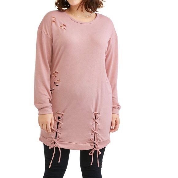 women's lace up sweatshirt